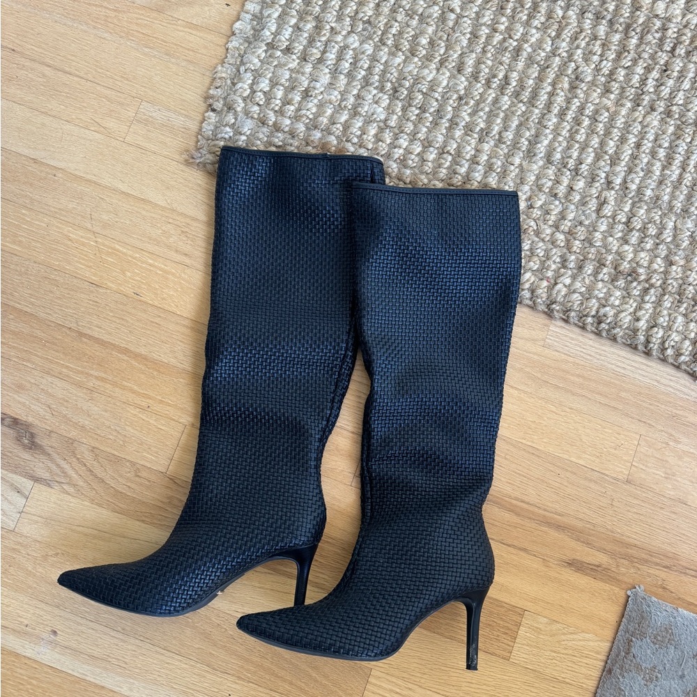 Billini Textured Black Heeled Boots